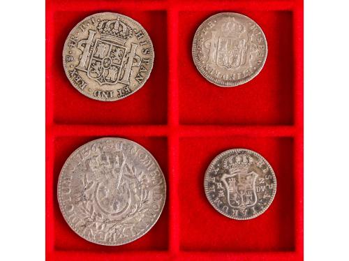 LOTES y COLECCIONES. Lote 4 monedas. 1736 a 1820. CARLOS III