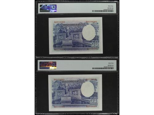 GUERRA CIVIL, ZONA REPUBLICANA. Lote 2 billetes 50 Pesetas. 