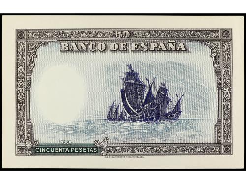 ESTADO ESPAÑOL. Prueba de reverso de un billete NO EMITIDO d
