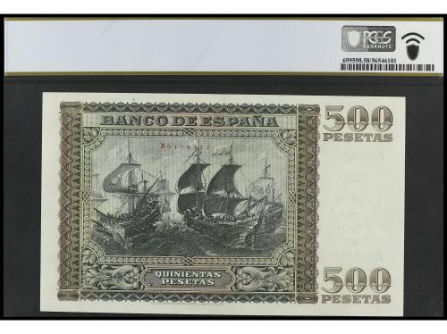 ESTADO ESPAÑOL. 500 Pesetas. 9 Enero 1940. Precintado y gara