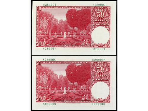 ESTADO ESPAÑOL. Lote 2 billetes 50 Pesetas. 31 Diciembre 195