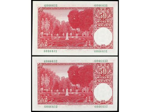 ESTADO ESPAÑOL. Lote 2 billetes 50 Pesetas. 31 Diciembre 195