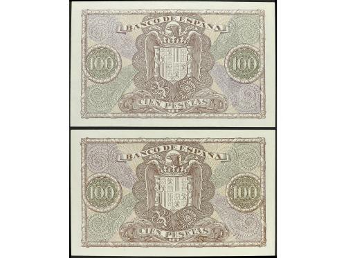 ESTADO ESPAÑOL. Lote 2 billetes 100 Pesetas. 9 Enero 1940. C