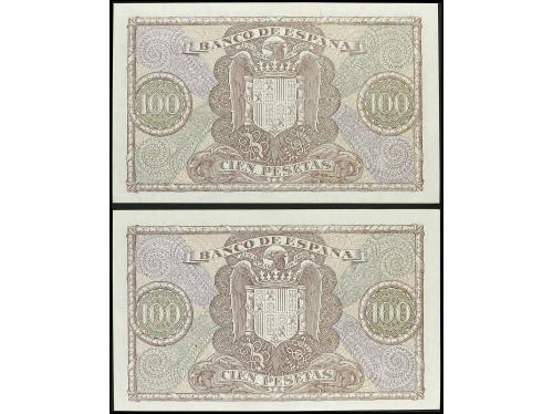 ESTADO ESPAÑOL. Lote 2 billetes 100 Pesetas. 9 Enero 1940. C