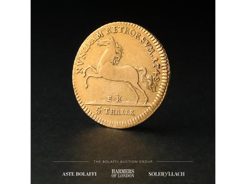 ESTADOS ALEMANES. 5 Thaler. 1748. KARL I. BRUNSWICK-WOLFENBU