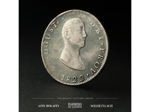 MÉXICO. 8 Reales. 1822. AGUSTÍN I ITURBIDE. J.M. Anv.: Busto