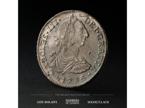 CARLOS III. 8 Reales. 1786. LIMA. M.I. Anv.: Busto a derecha