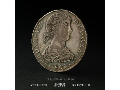 FERNANDO VII. 8 Reales. 1809. LIMA. J.P. Anv.: Busto indígen