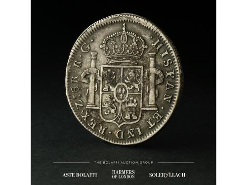 FERNANDO VII. 8 Reales. 1821. ZACATECAS. R.G. Anv.: Busto la