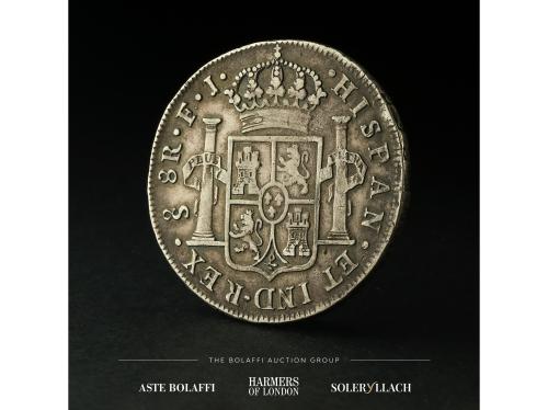 FERNANDO VII. 8 Reales. 1814. SANTIAGO. F.J. Anv.: Busto lau