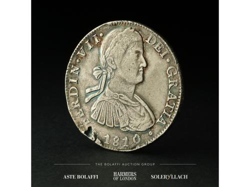 FERNANDO VII. 8 Reales. 1810. MÉXICO. H.J. Anv.: Busto imagi