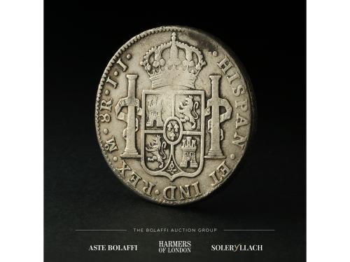 FERNANDO VII. 8 Reales. 1821. MÉXICO. J.J. Anv.: Busto laure