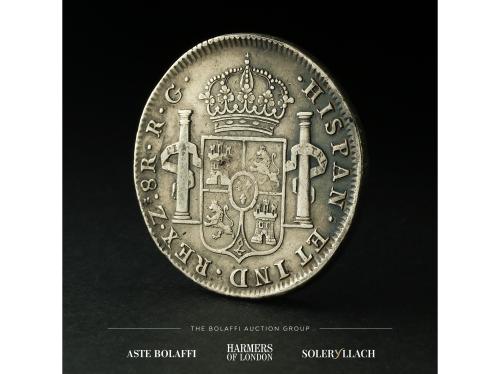 FERNANDO VII. 8 Reales. 1821. ZACATECAS. R.G. Anv.: Busto la