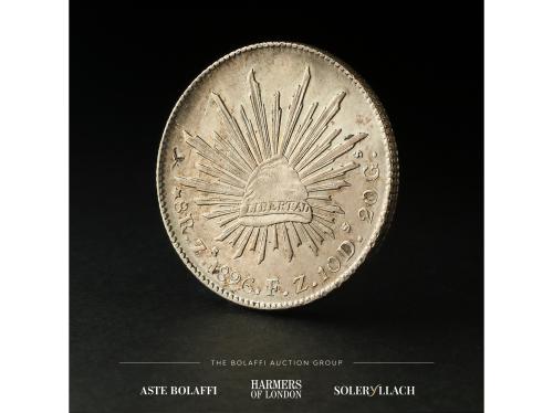 MÉXICO. 8 Reales. 1896-Z. ZACATECAS. F.Z. Anv.: Águila con s