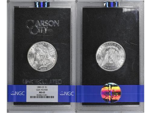 ESTADOS UNIDOS. Dollar. 1883-CC. CARSON CITY. NGC MS 63. Anv