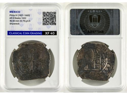 FELIPE IV. 8 Reales. 1652. MÉXICO. P. CCG XF40 Shipwreck. An