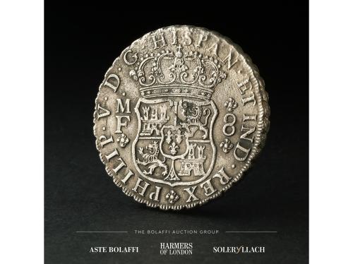 FELIPE V. 8 Reales. 1737. MÉXICO. M.F. Anv.: Escudo de armas
