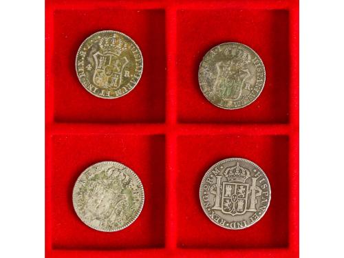 LOTES y COLECCIONES. Lote 4 monedas 2 (2) y 4 (2) Reales. 17