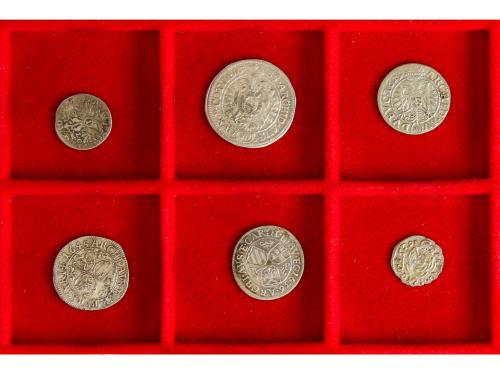 ESTADOS ALEMANES. Lote 6 monedas Denier, Groten, 3 y 6 Kreuz