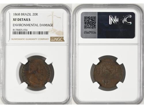 BRASIL. Lote 6 monedas 20 a 500 Réis. 1868 a 1922. Aluminio,