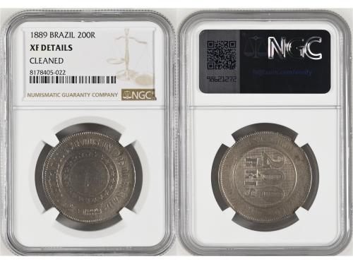BRASIL. Lote 6 monedas 20 a 500 Réis. 1868 a 1922. Aluminio,