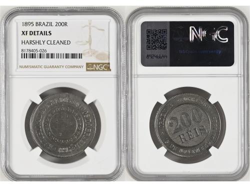 BRASIL. Lote 6 monedas 20 a 500 Réis. 1868 a 1922. Aluminio,