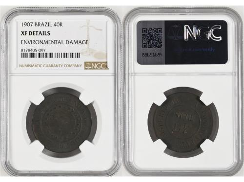 BRASIL. Lote 6 monedas 20 a 500 Réis. 1868 a 1922. Aluminio,