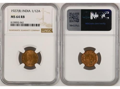 LOTES Y COLECCIONES EXTRANJERO. Lote 6 monedas 1/12 Anna, Pi