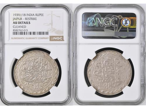 ESTADOS INDÚES. Lote 2 monedas Nazarana Rupee. 1939/18. MADH