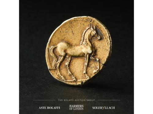 MONEDAS GRIEGAS. 3/8 Shekel. 220-205 a.C. II Guerra Púnica. 