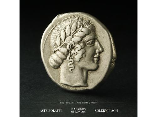 MONEDAS GRIEGAS. Tetradracma. 455-430 a.C. SICILIA. LEONTINI