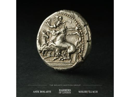 MONEDAS GRIEGAS. Tetradracma. 412-405 a.C. SICILIA. KATANE. 