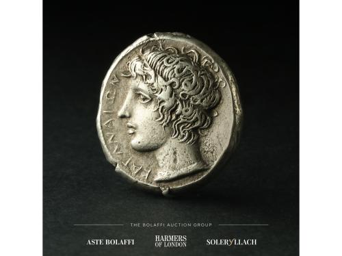 MONEDAS GRIEGAS. Tetradracma. 412-405 a.C. SICILIA. KATANE. 