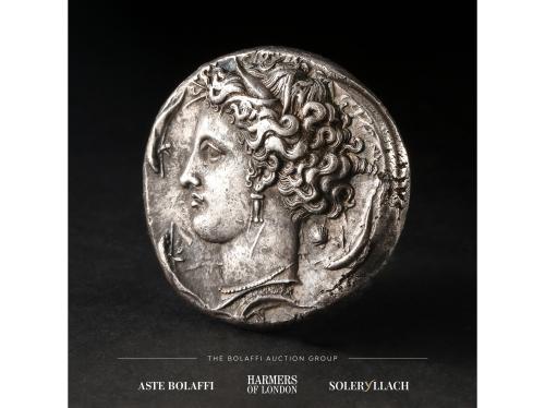 MONEDAS GRIEGAS. Decadracma. 405-367 a.C. Obra sin firmar a