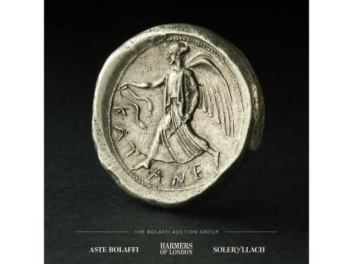 MONEDAS GRIEGAS. Tetradracma. 465-450 a.C. SICILIA. KATANE. 