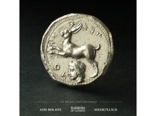 MONEDAS GRIEGAS. Tetradracma. 412-408 a.C. SICILIA. MESSANA.