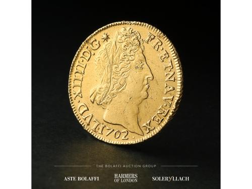 FRANCIA. Double Louis d´ or aux 8. 1702-l. LOUIS XIV. BAYONN