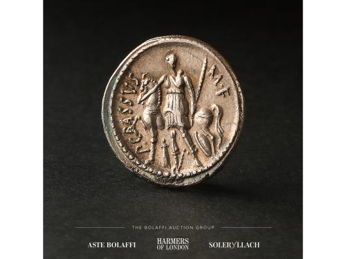 REPÚBLICA ROMANA. Denario. 55 a.C. LICINIA. P. Licinius Cras