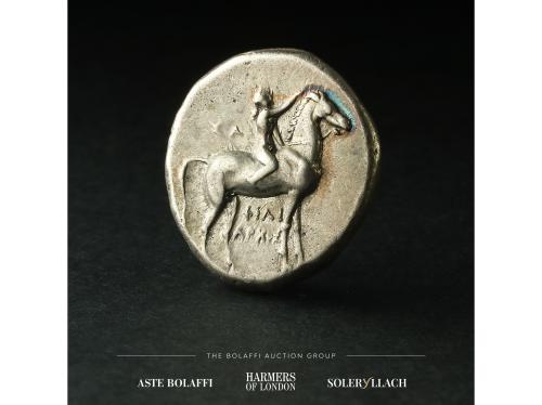 MONEDAS GRIEGAS. Didracma. 302-280 a.C. TARENTO. CALABRIA. A