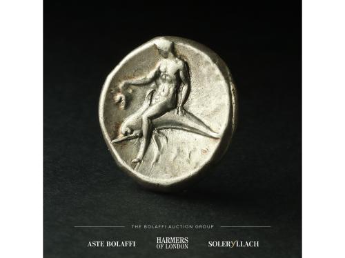 MONEDAS GRIEGAS. Didracma. 302-280 a.C. TARENTO. CALABRIA. A