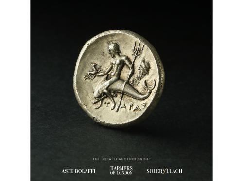 MONEDAS GRIEGAS. Didracma. 240-228 a.C. TARENTO. CALABRIA. A