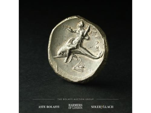 MONEDAS GRIEGAS. Didracma. 290-281 a.C. TARENTO. CALABRIA. A