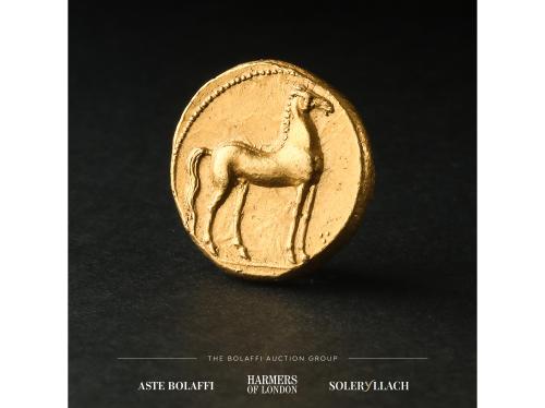 MONEDAS GRIEGAS. Estátera. 350-320 a.C. CARTAGO. ZEUGITANIA.