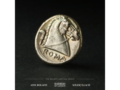 REPÚBLICA ROMANA. Didracma. 240 a.C. ANÓNIMO. ROMA. Anv.: Ca