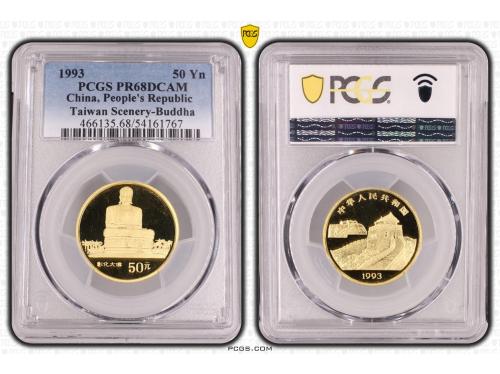 CHINA. 50 Yuan. 1993. PCGS PR68DCAM. Anv.: Gran Muralla . R
