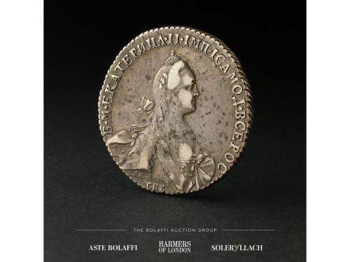 RUSIA. 1 Rouble. 1770-СПБ. CATHERINE II. SAINT PETERSBURG. A