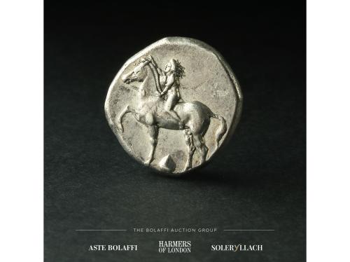 MONEDAS GRIEGAS. Didracma. 302-281 a.C. TARENTO. CALABRIA. A