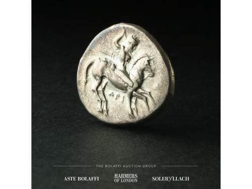 MONEDAS GRIEGAS. Didracma. 332-302 a.C. TARENTO. CALABRIA. A