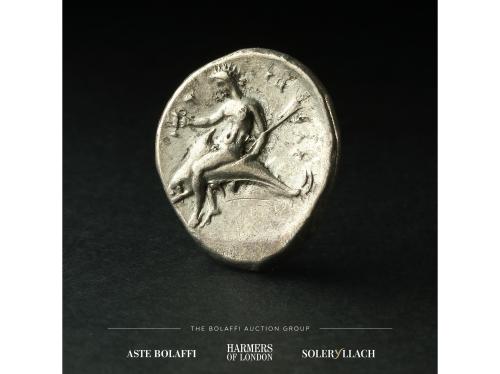 MONEDAS GRIEGAS. Didracma. 332-302 a.C. TARENTO. CALABRIA. A