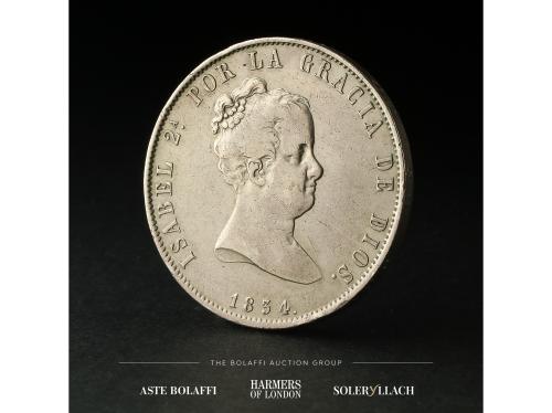 ISABEL II. 20 Reales. 1834. MADRID. N.C. Anv.: Busto a derec